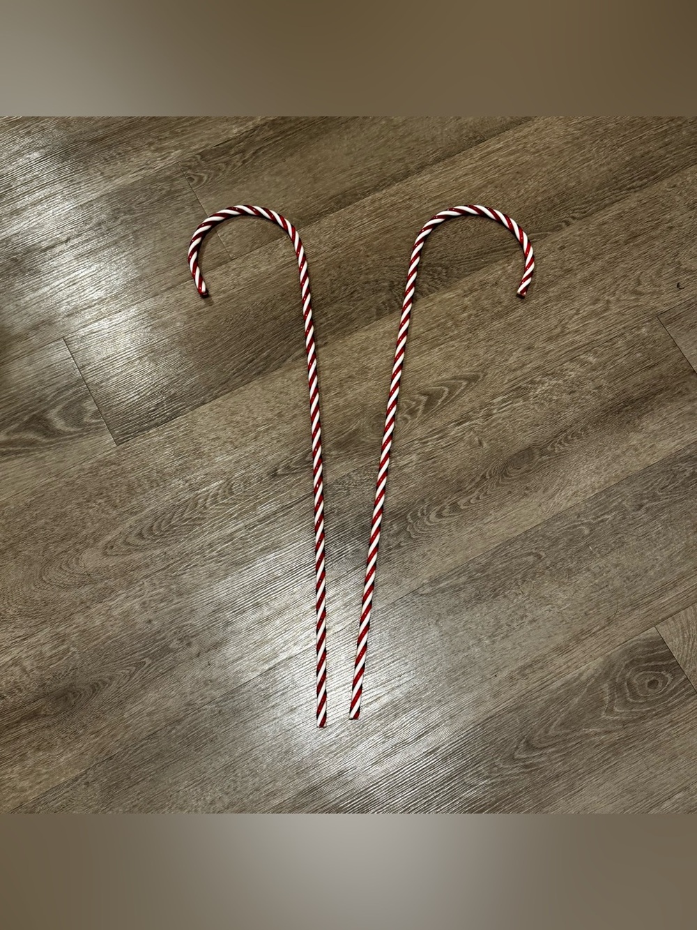 Festive Red and White Candy Cane Holiday Stakes